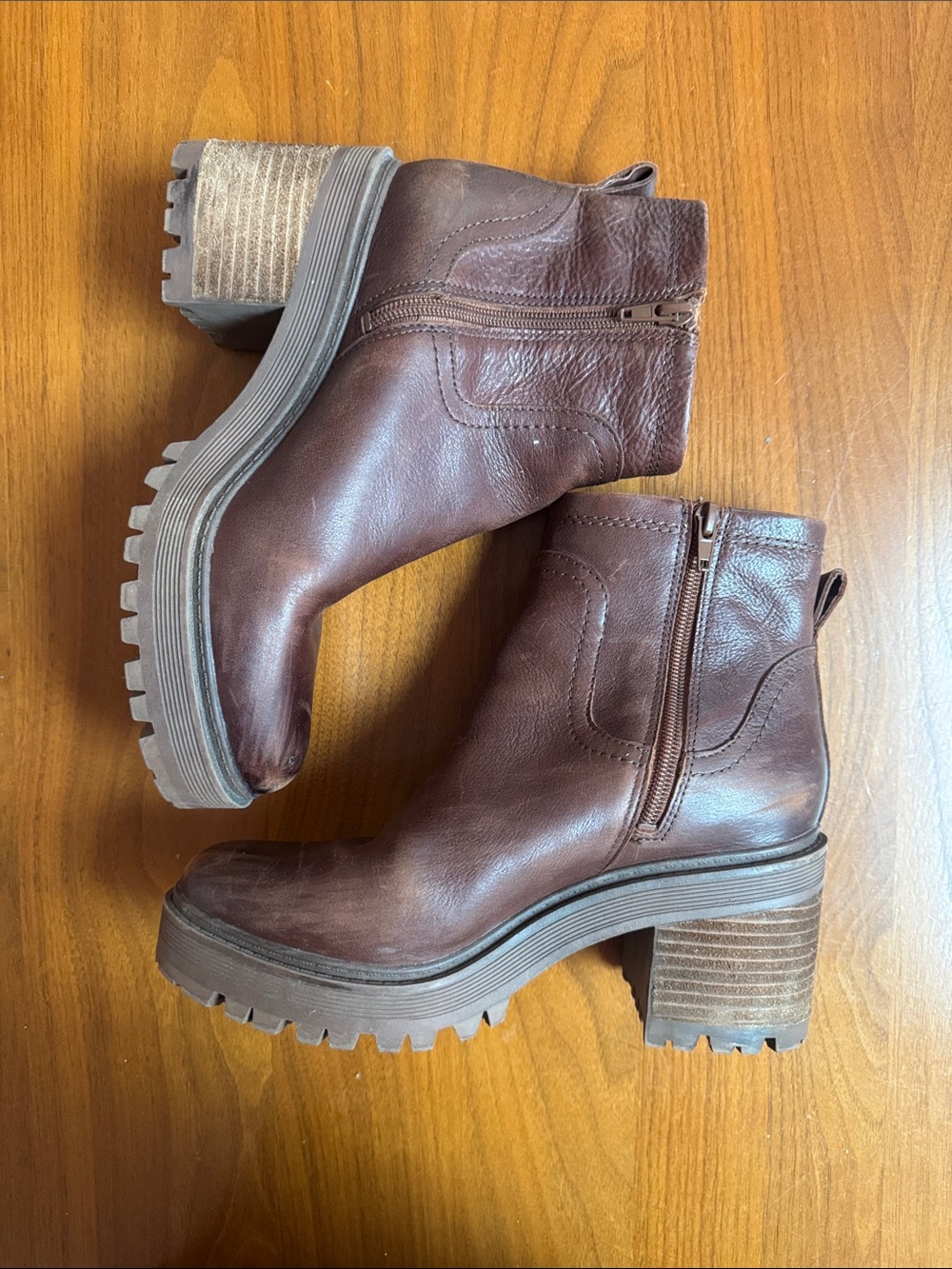 Zodiac Men's Dark Brown Leather Ankle Zip Boots